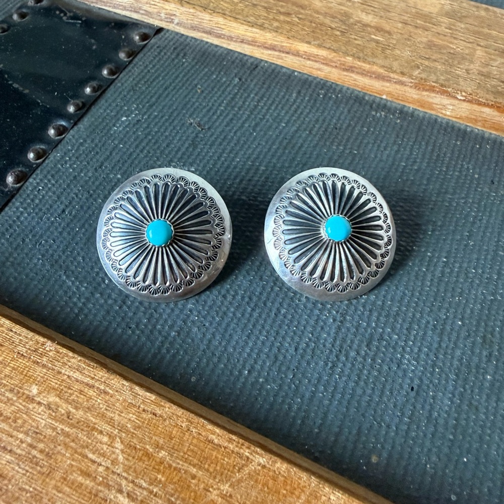 Vintage Navajo sterling silver & turquoise earrings
